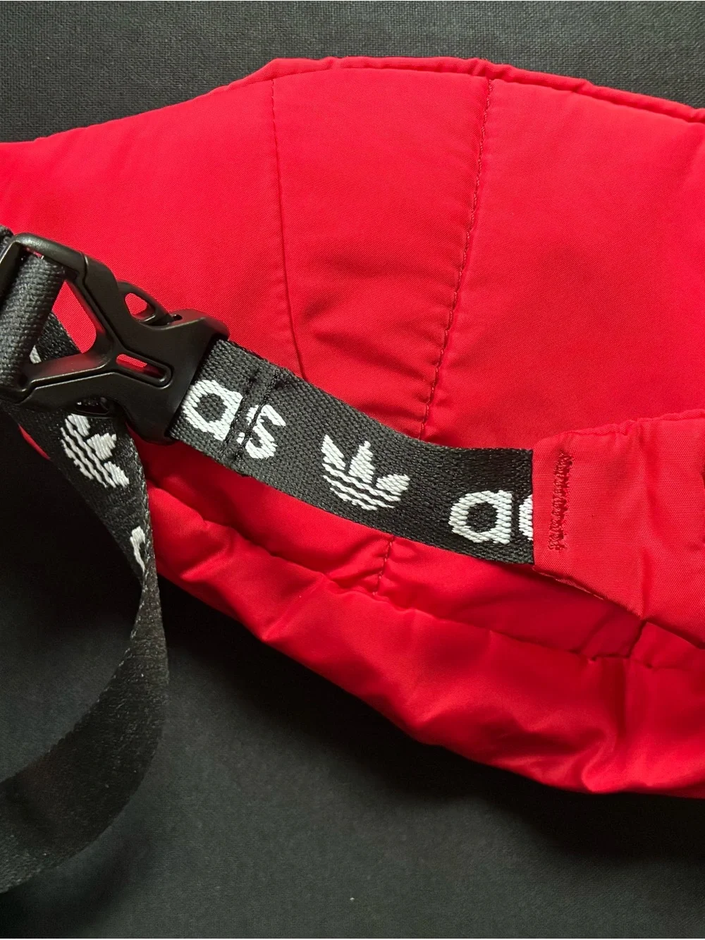 adidas Red Trefoil Waist Bag with Black Accents